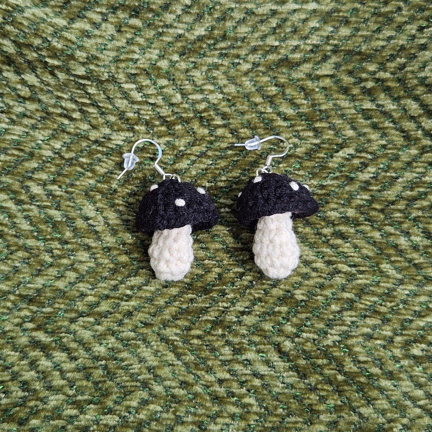 Handmade Crochet Mushroom Earings