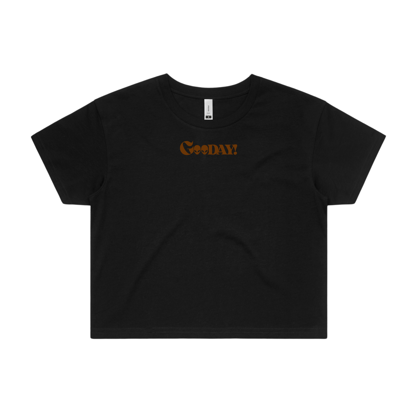 GooDAY! Crop Tee - Dark Brown/Black